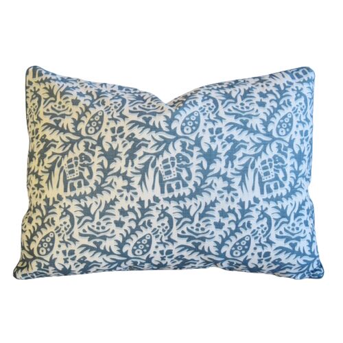 Andrew Martin Blue-Gray Jungle Pillow~P77658053