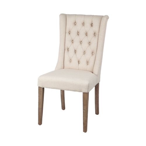 Shaheen Tufted Wingback Linen Dining Chair Shaheen Tufted Wingback Linen Dining Chair