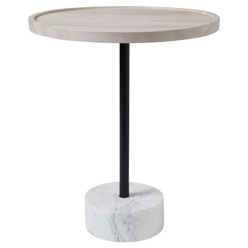 Antia Acacia Wood Side Table, Whitewash Antia Acacia Wood Side Table, Whitewash
