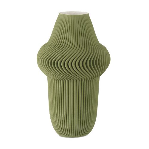 Green Plisse Vase, Green