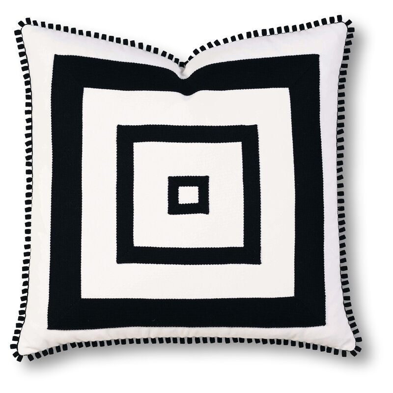 Georgina 20x20 Outdoor Pillow, Black/White
