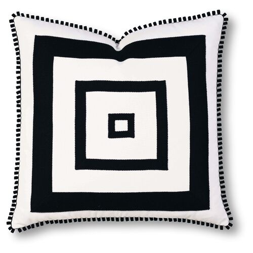 Georgina 20x20 Outdoor Pillow, Black/White~P77475158
