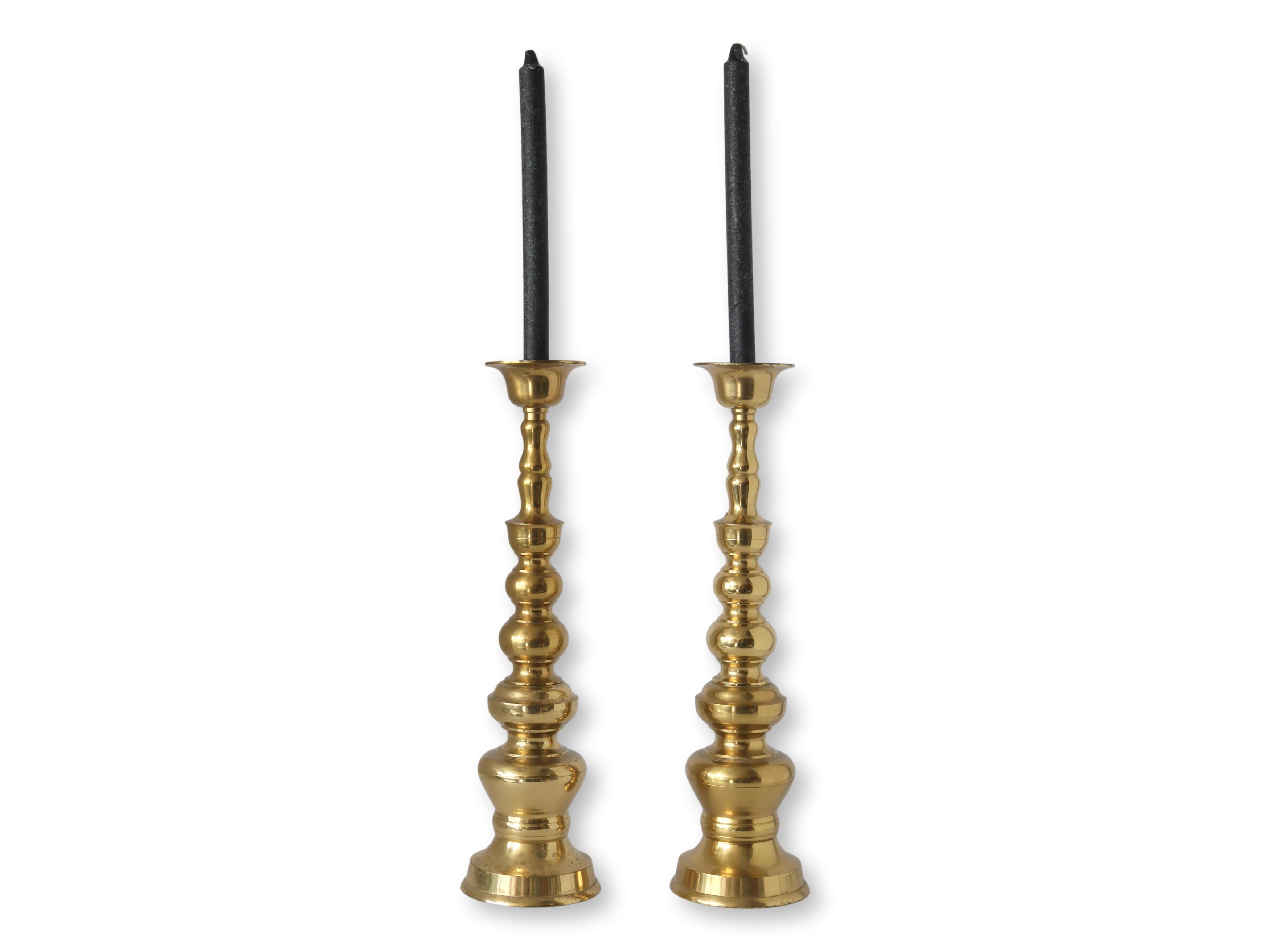 Midcentury Japanese Brass Candlesticks~P77671867