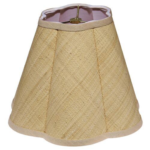 Scalloped Raffia Lamp Shade, Natural