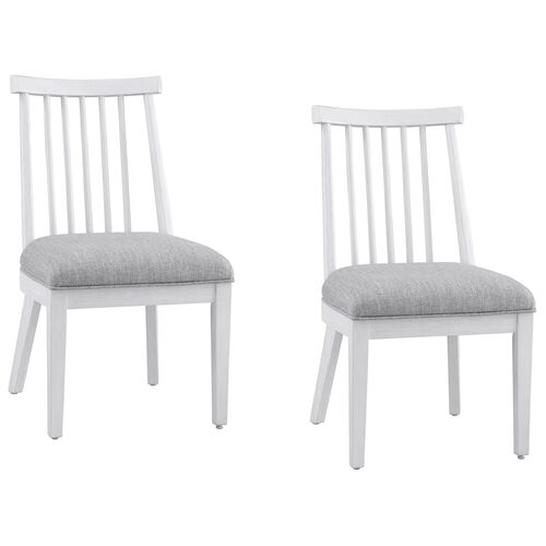 S/2 Cairo Dining Chairs, White