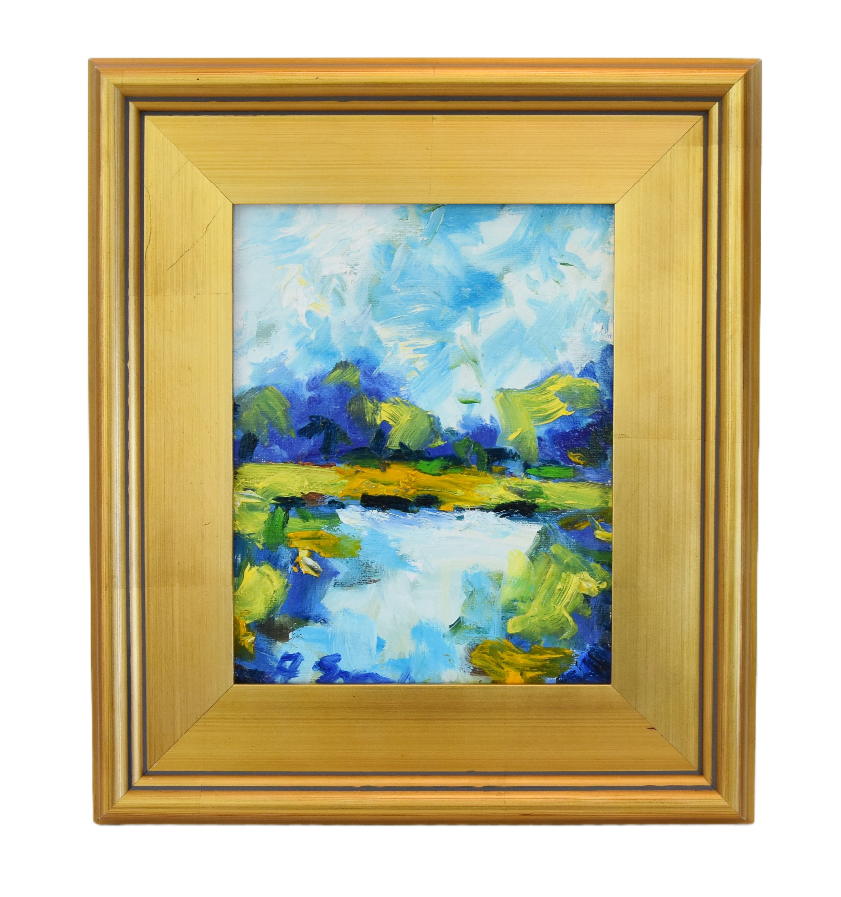 Sky Lake Reflection Landscape Painting~P77687413