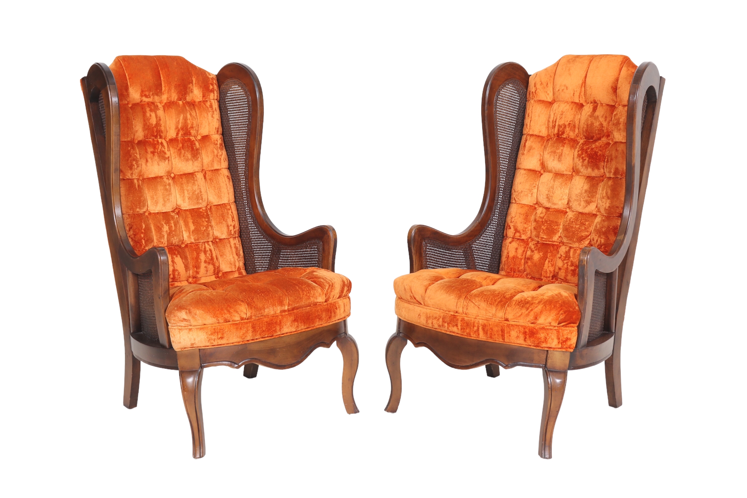 1960’s Caned Wingback Chairs by Lewittes~P77666105