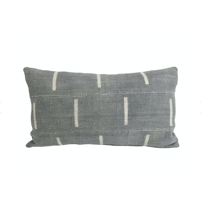 Mali Gray Mudcloth Lumbar Pillow