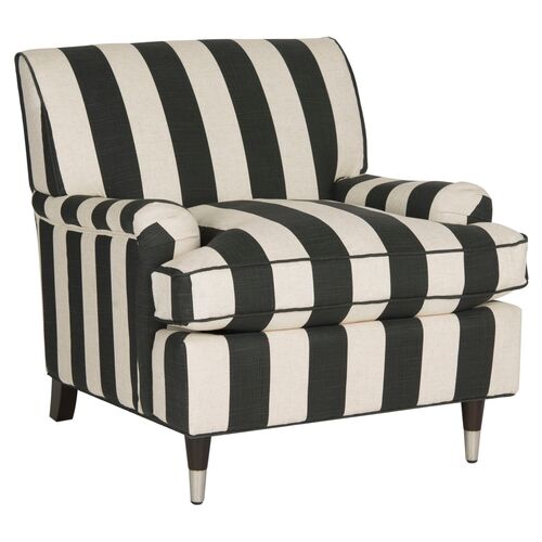 Coralia Club Chair, Black/White~P47410558