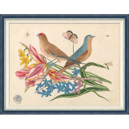 18th Century Floral Bouquets with Birds III