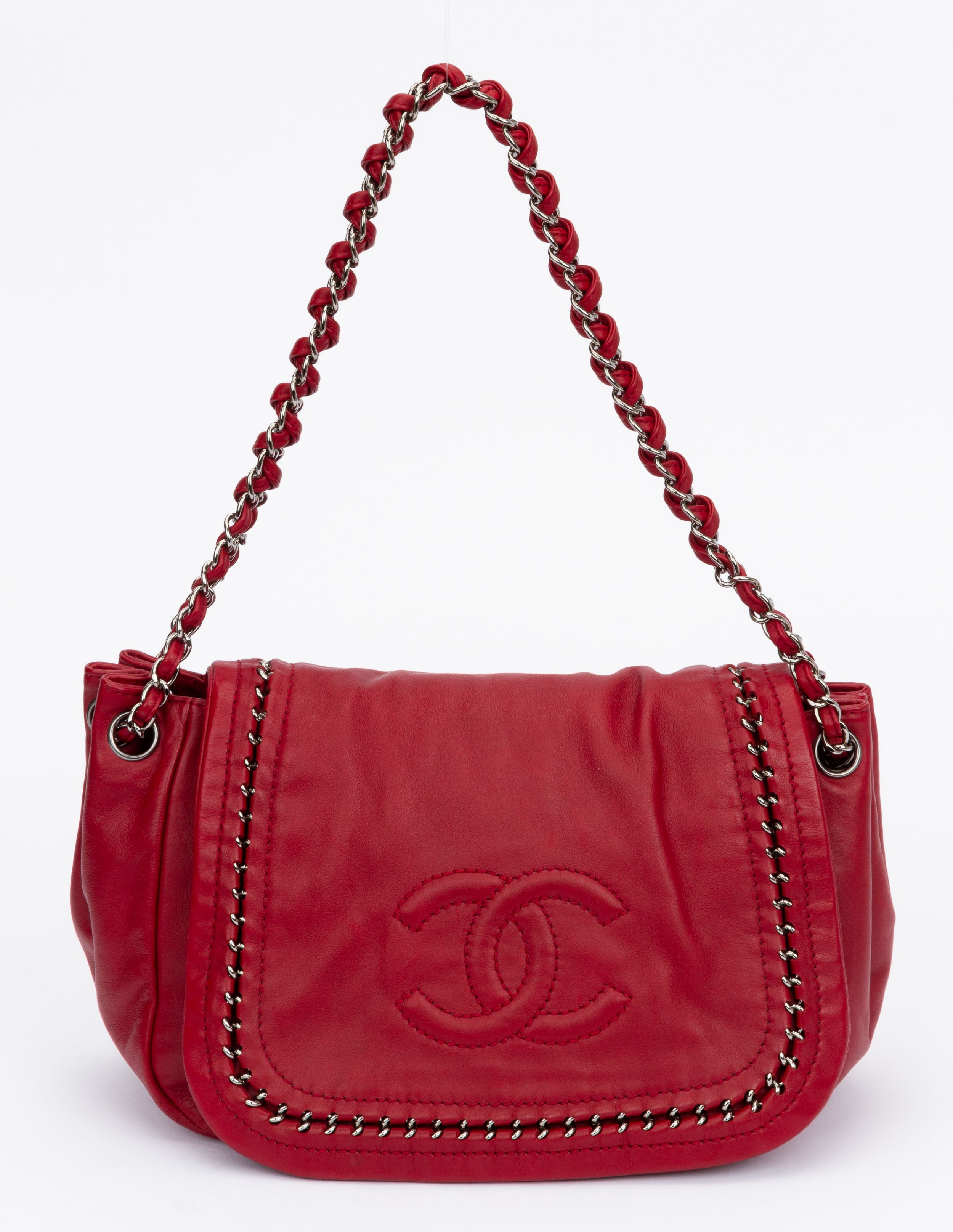 Chanel Cherry Red Inlay Chain Handbag~P77660714