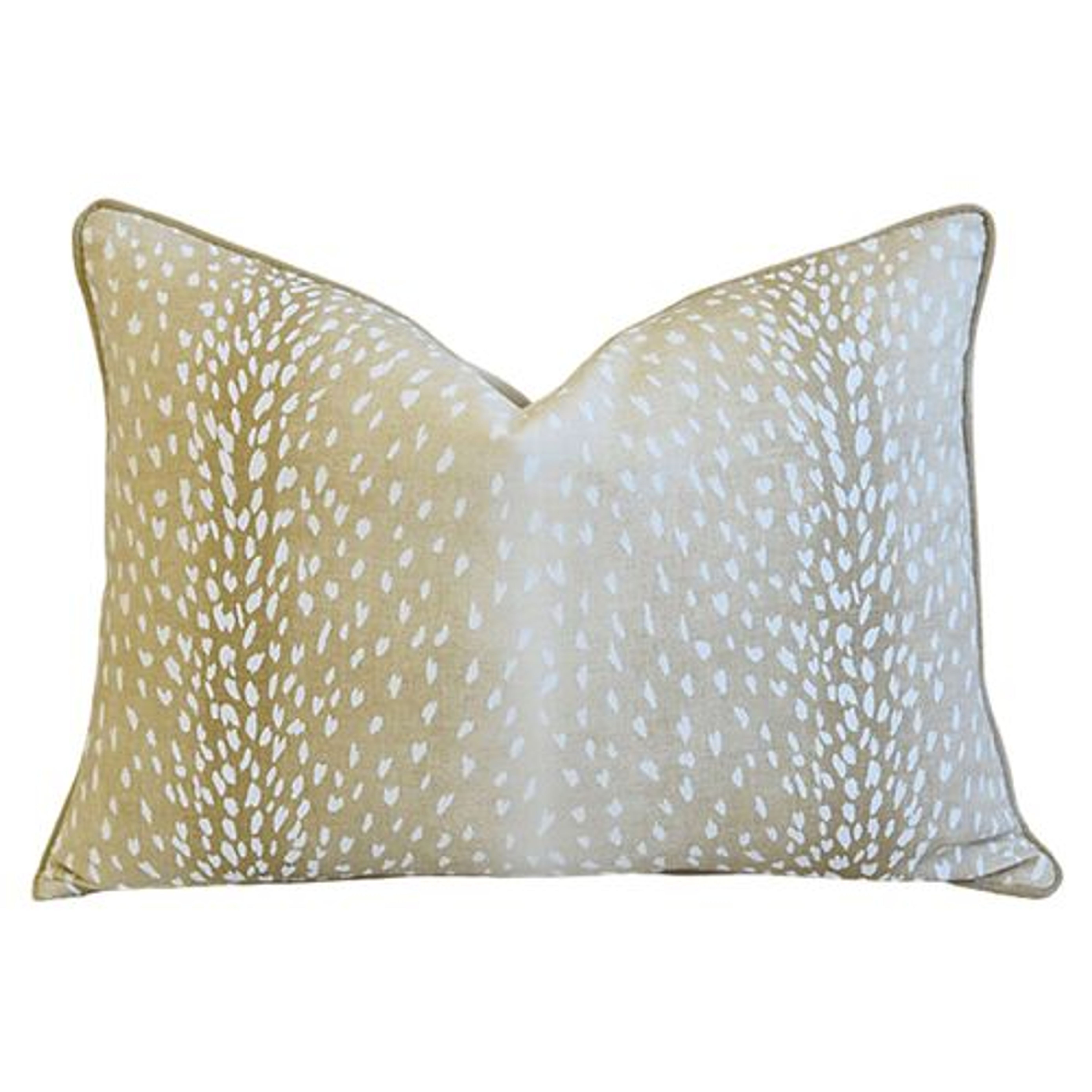 Cream Antelope Deer Linen/Velvet Pillow~P77658500