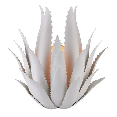 Agave Wall Sconce, Gesso White