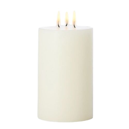 Unscented 3-Wick Pillar Candle, White Unscented 3-Wick Pillar Candle, White