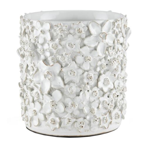 Jessamine Ceramic Cachepot, White