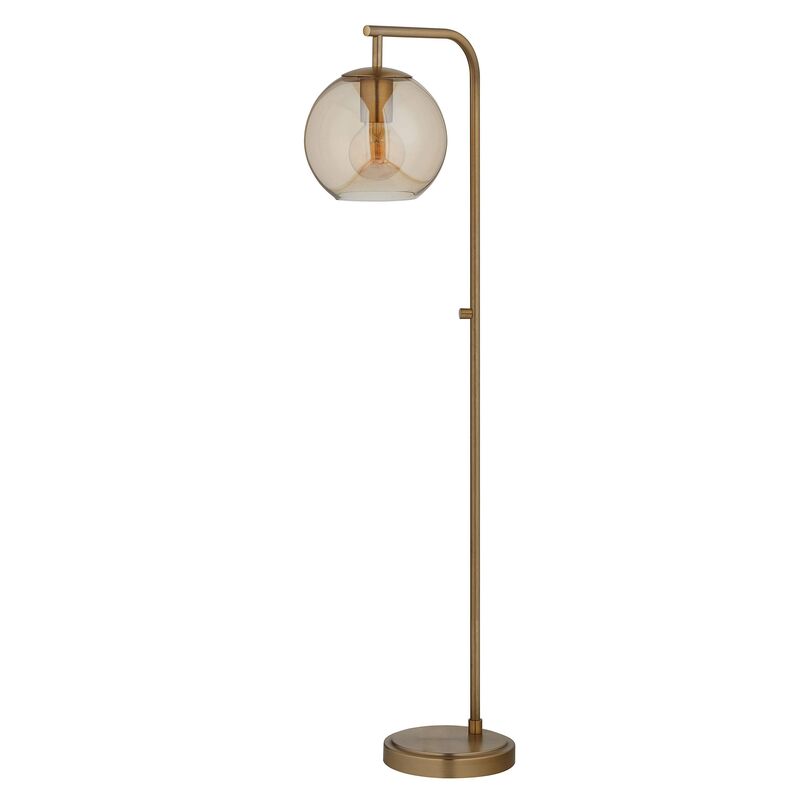 Zoe Globe Floor Lamp, Antique Brass