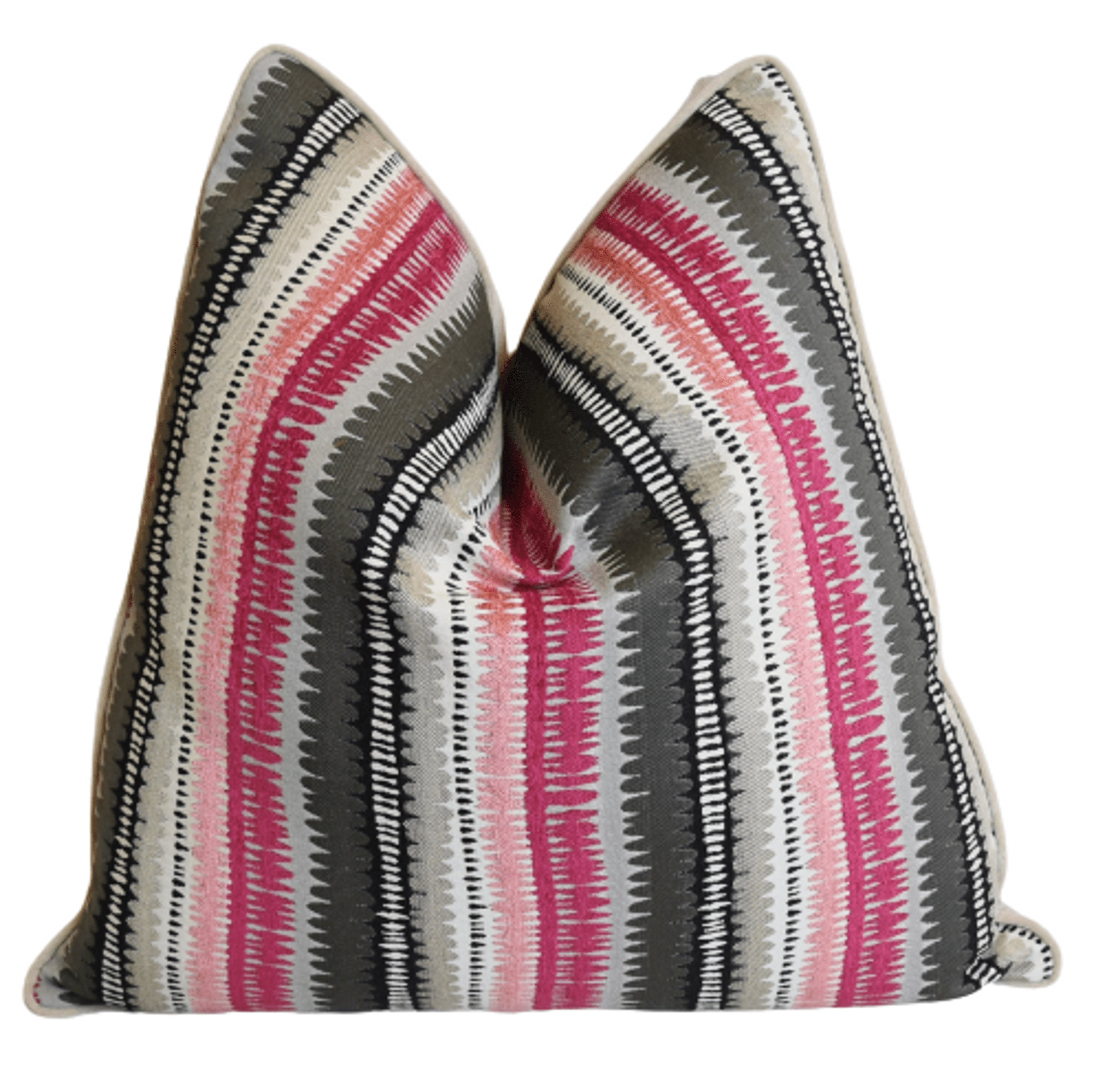 Designer French Boho-Chic Striped Pillow~P77612662