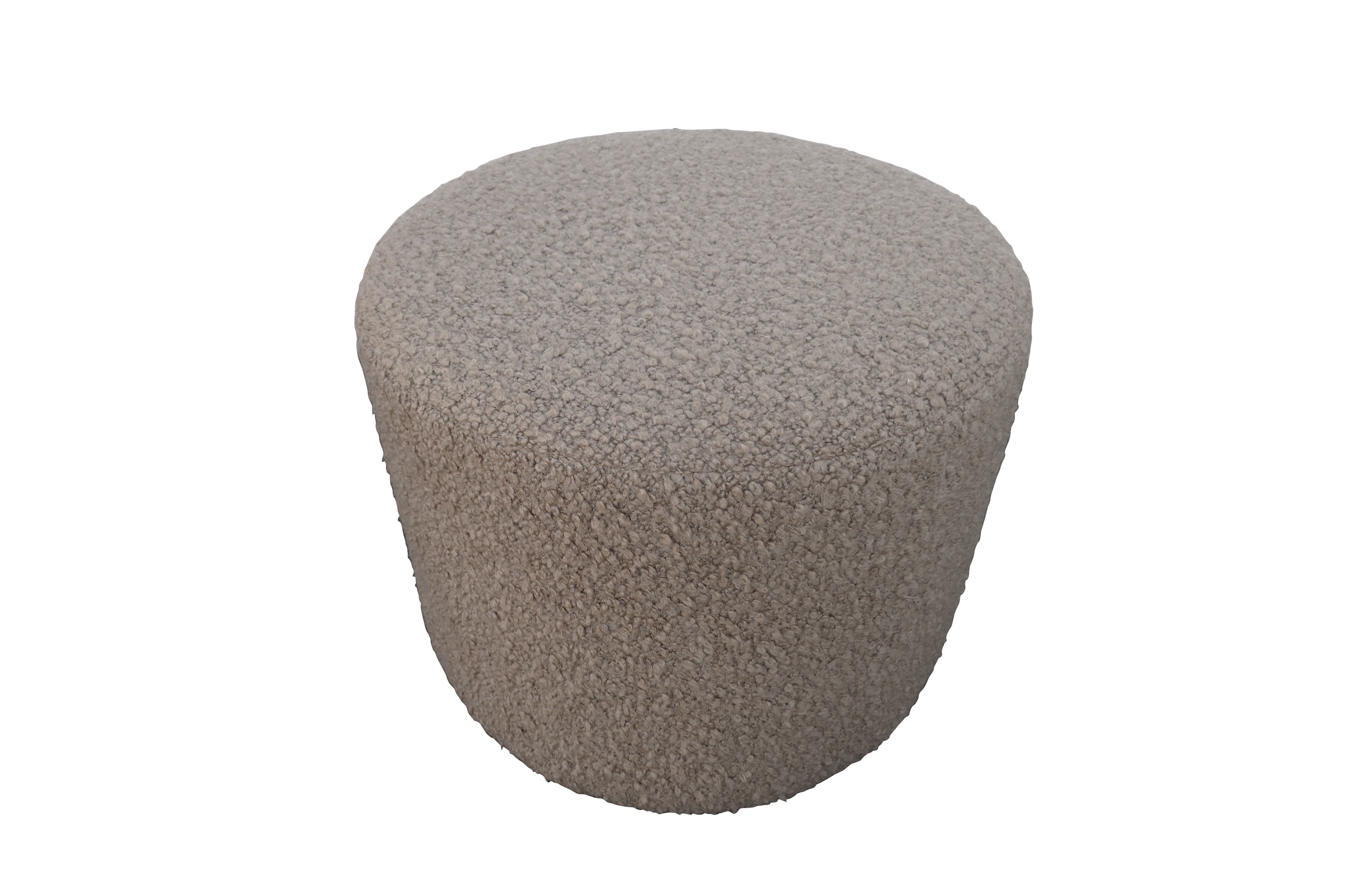Luxe Camel Shearling Cylinder Ottoman~P77673977