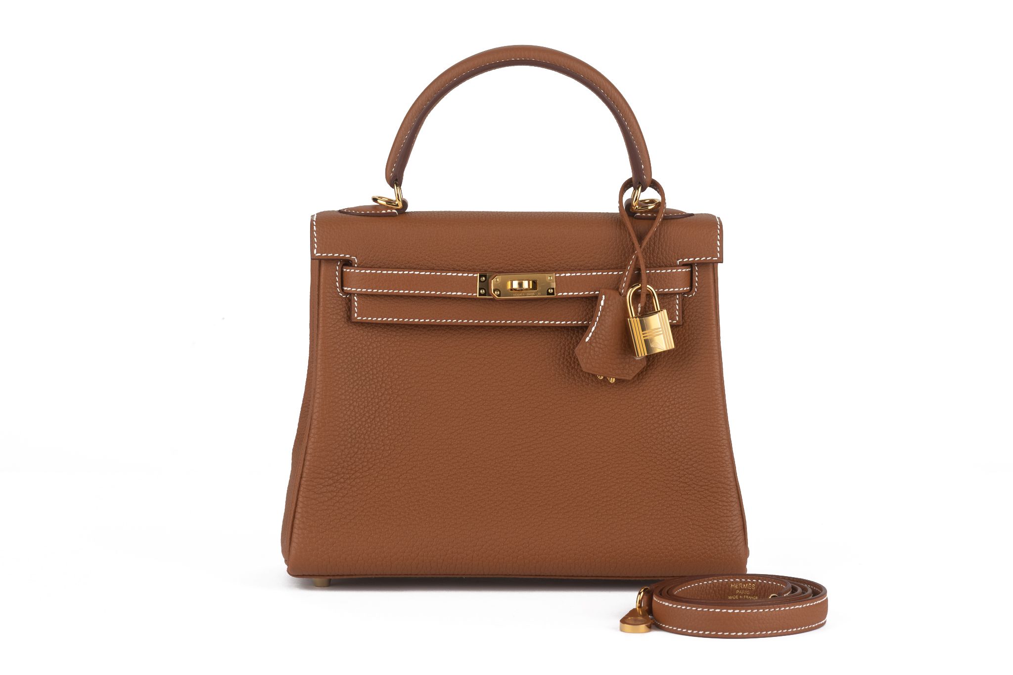 Hermès  New Kelly 25 Retournè Gold Togo~P77731521