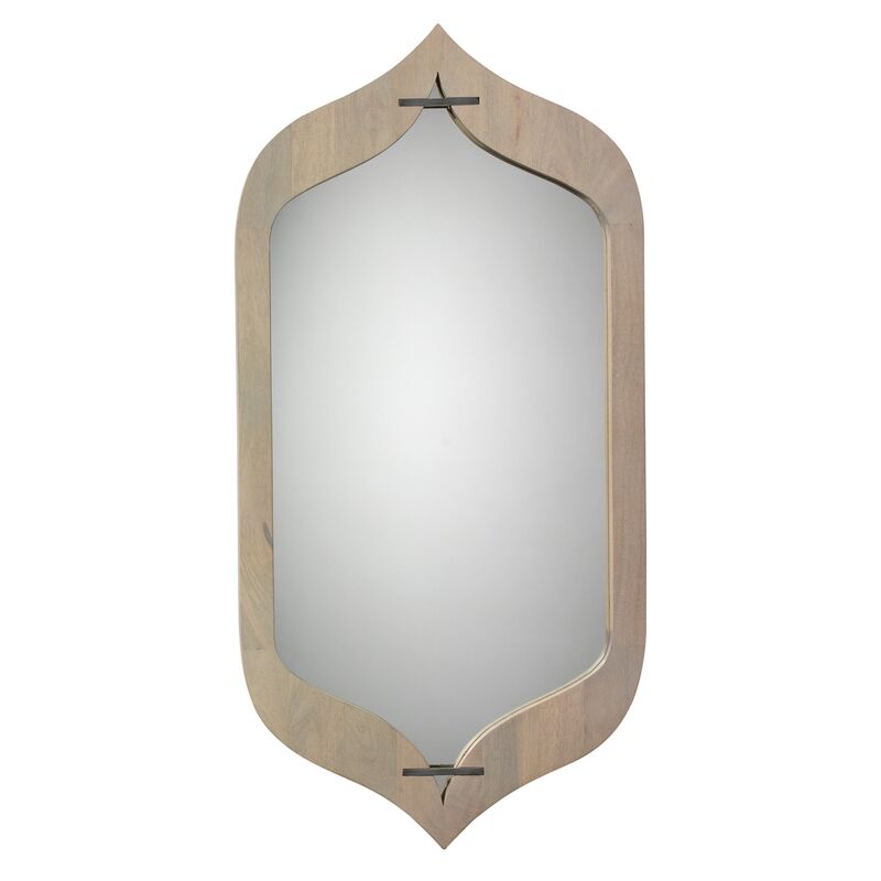 Jasmine Wall Mirror, Graywash/Silver