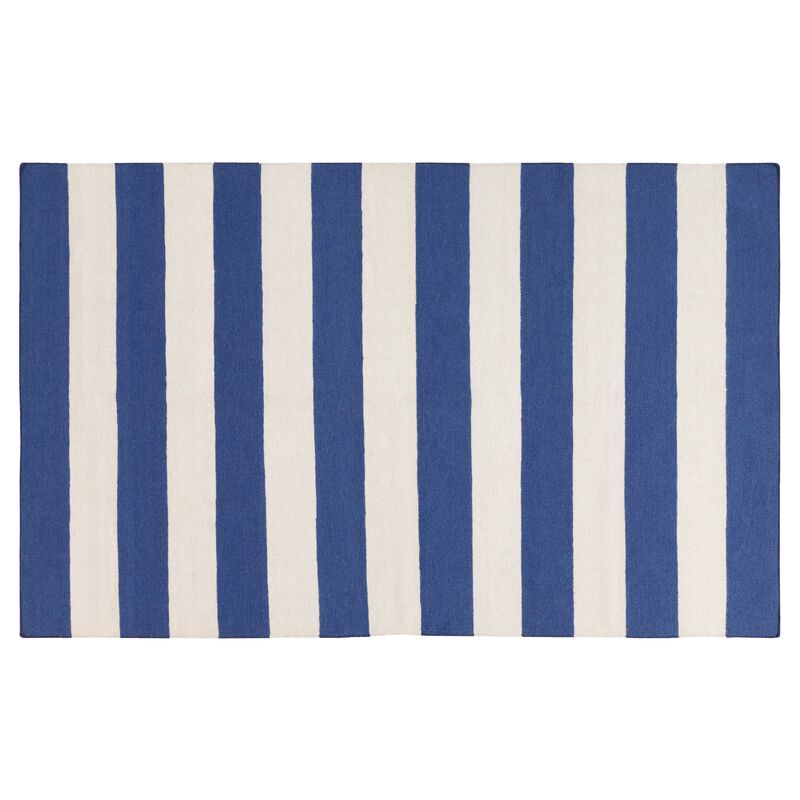 Hermie Flat-Weave Rug, Blue