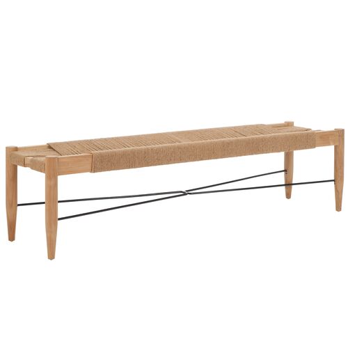 Calenis Jute Teak Bench, Natural/Natural