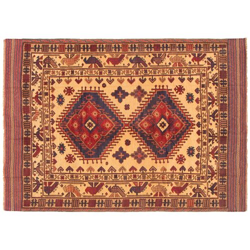 6'8"x9'5" Tajik Handmade Rug, Tan~P77632614