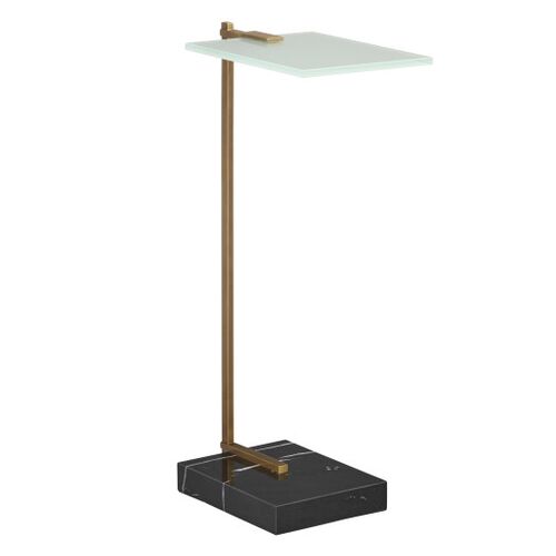 Neil Marble Drink Table, Antique Brass/Black