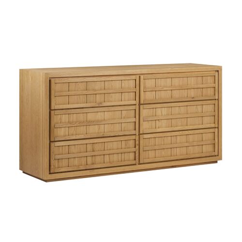 Kuba 6-Drawer Oak Dresser, Natural