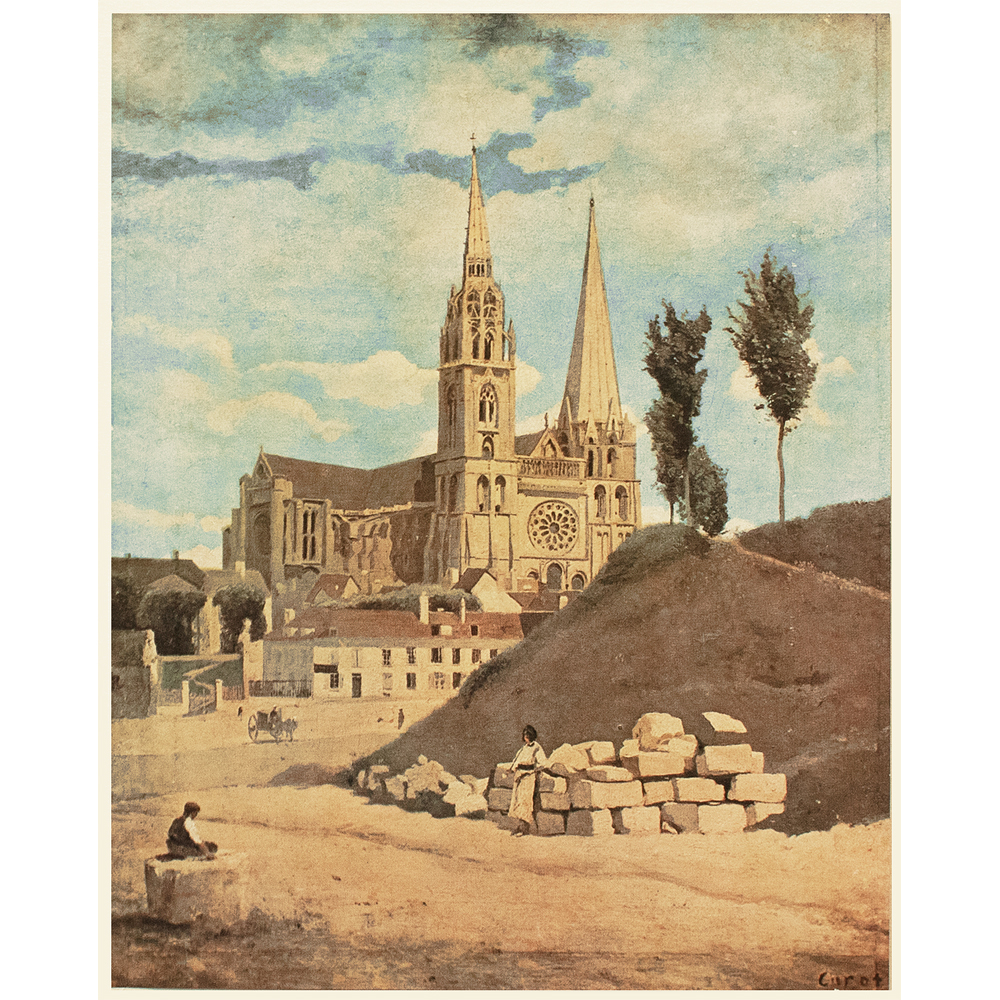 1930s Corot, The Chartres Cathedral~P77598804