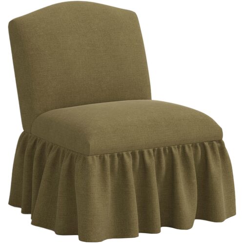Maggie Ruffle Slipper Chair, Linen