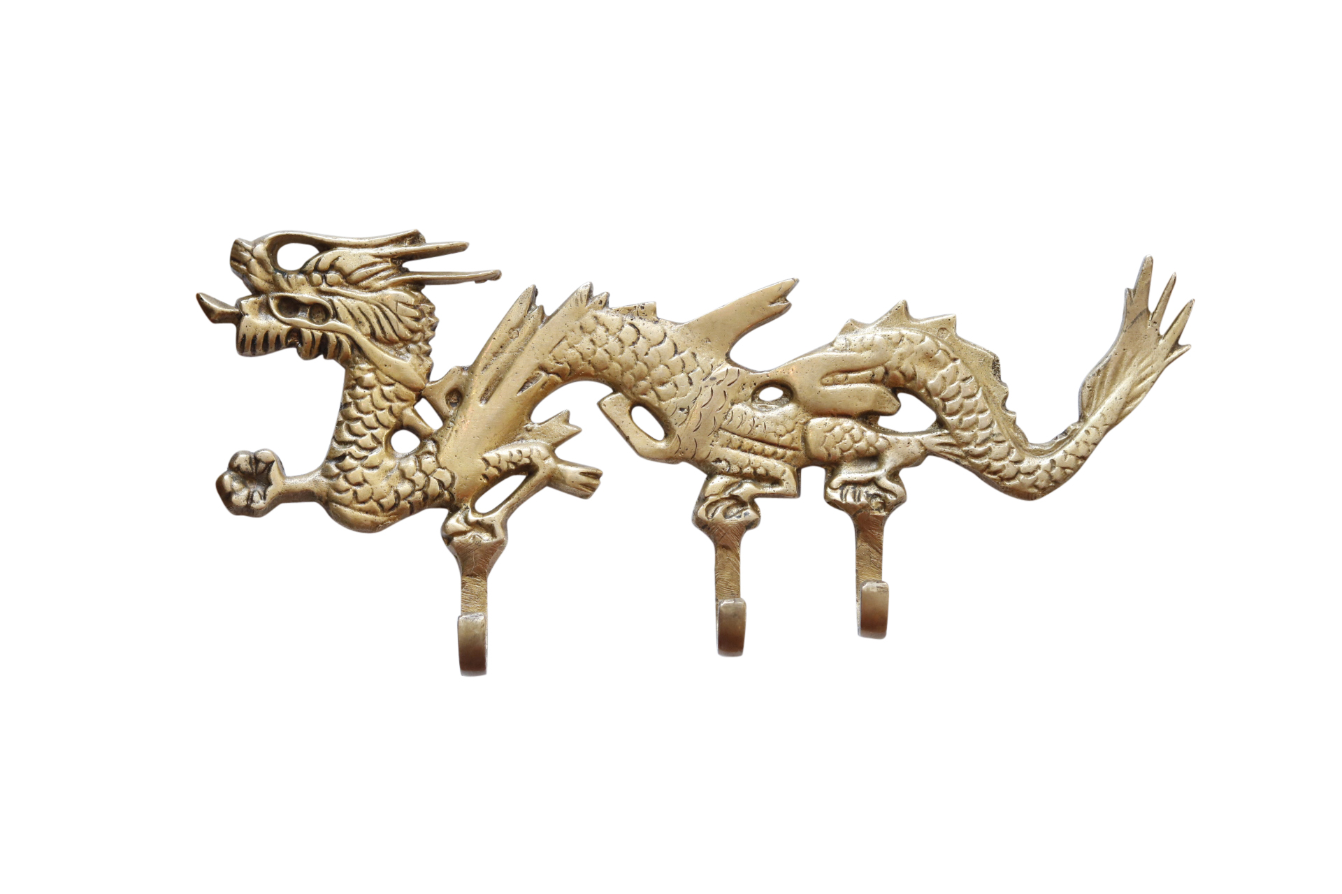 Chinoiserie Brass Dragon Wall Hooks~P77678560
