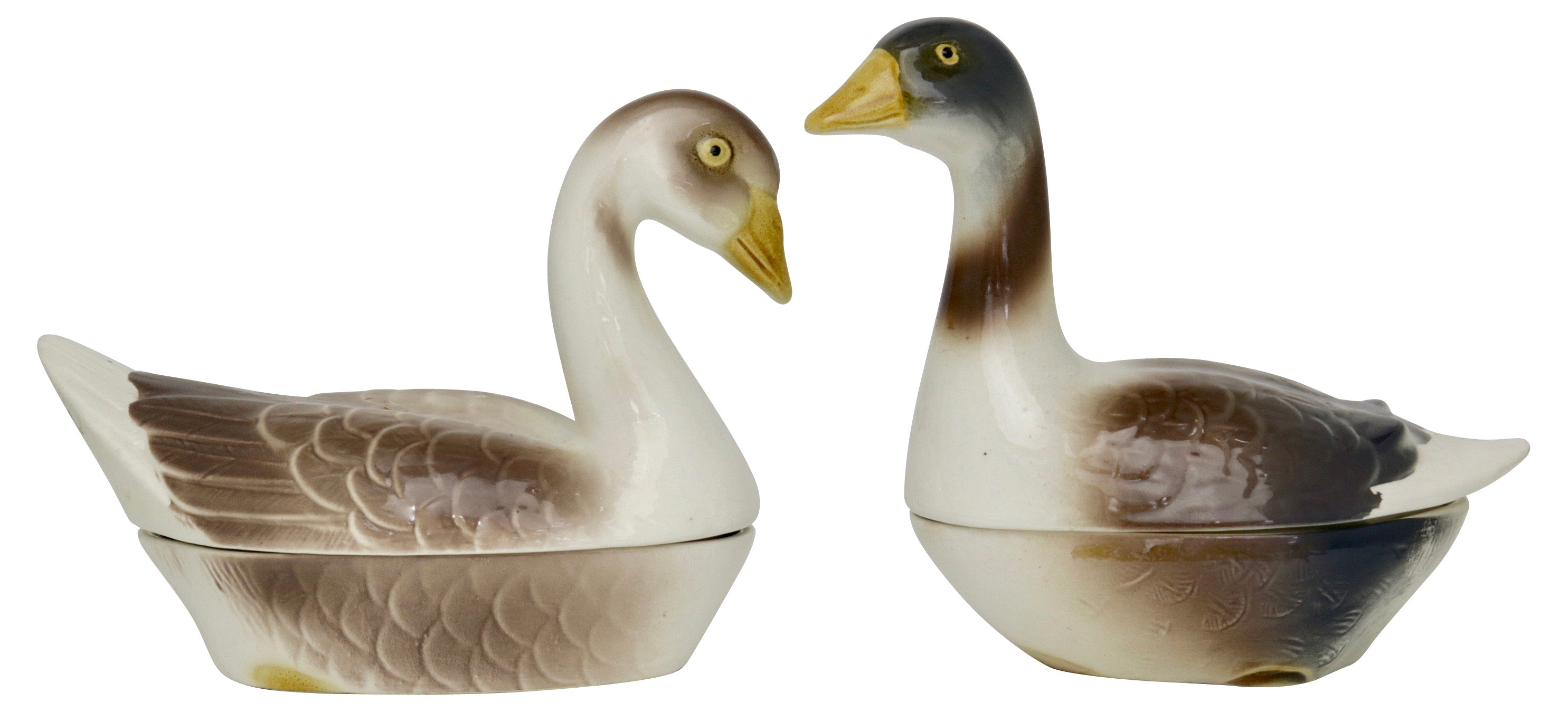 Midcentury French Majolica Goose Tureens~P77577835