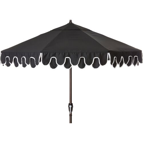 Phoebe Double Scallop Patio Umbrella, Black~P77572088