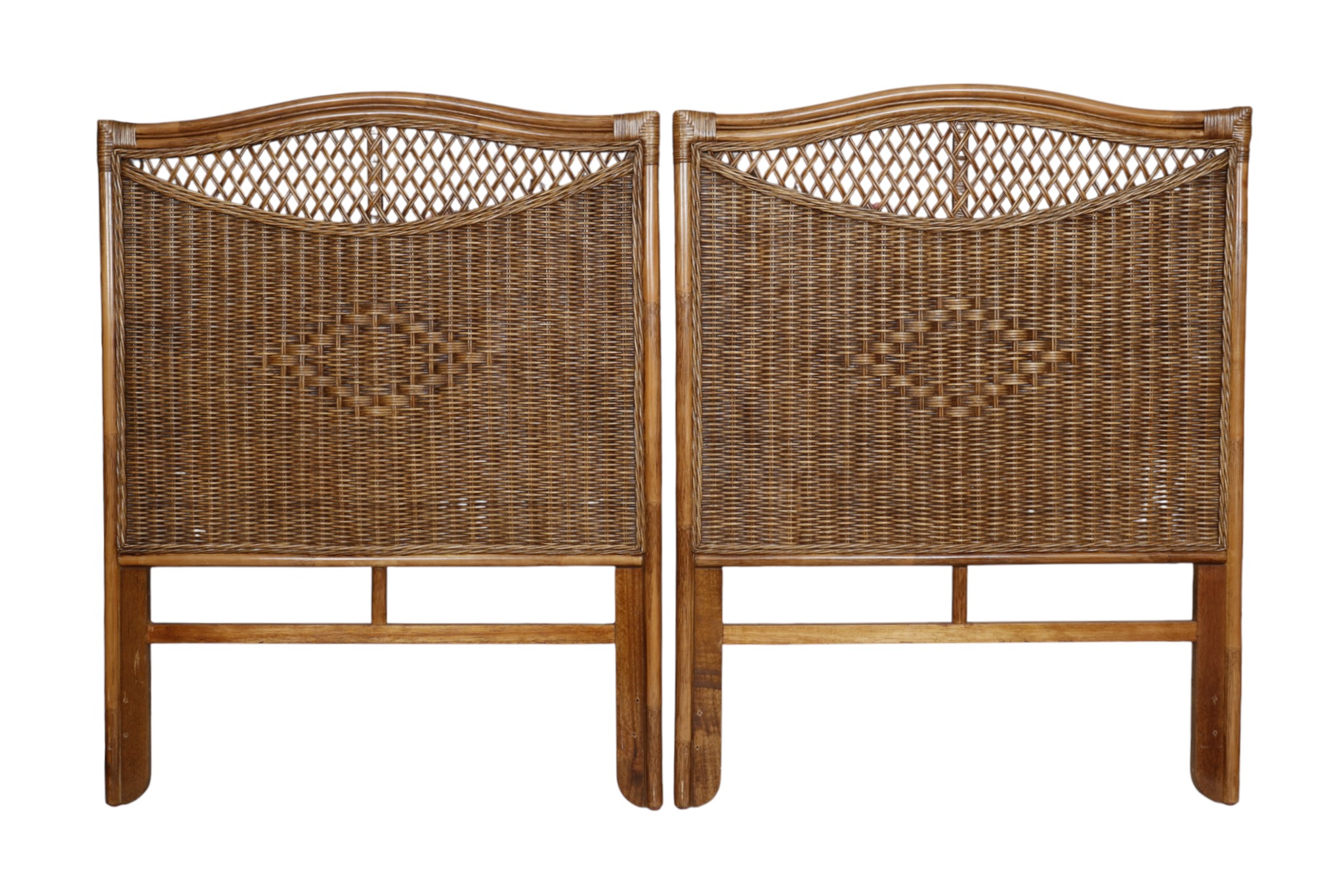 Wicker Rattan Twin Headboards, a Pair~P77753032