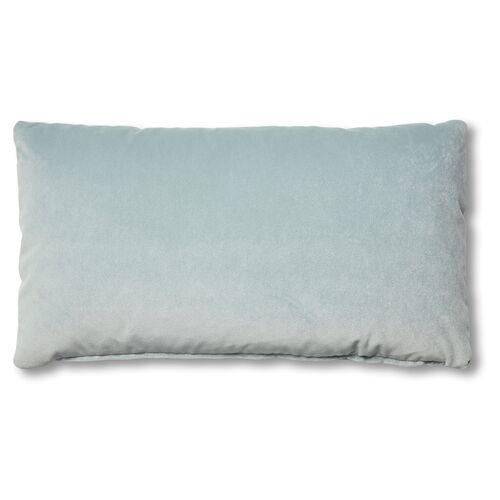 Ada Long Lumbar Pillow, Sky Blue Velvet~P77483628