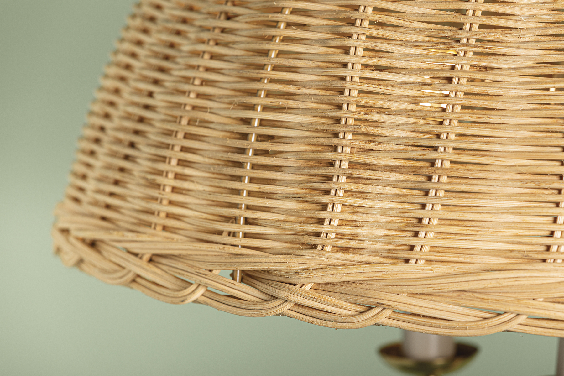 Emely Rattan Dome Chandelier, Natural/Aged Brass