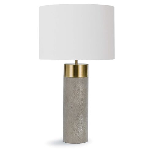 Harlow Cylinder Table Lamp, Ivory/Gray~P77372901
