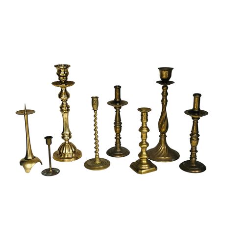 Mismatched Brass Candleholders, S/8~P77659815