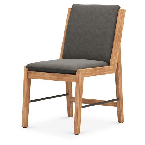 Gloria Outdoor Dining Chair, Charcoal/Natural~P77593028