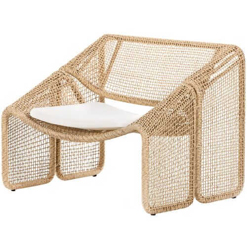 Kalia Outdoor Chair, Faux Hyacinth/Ivory