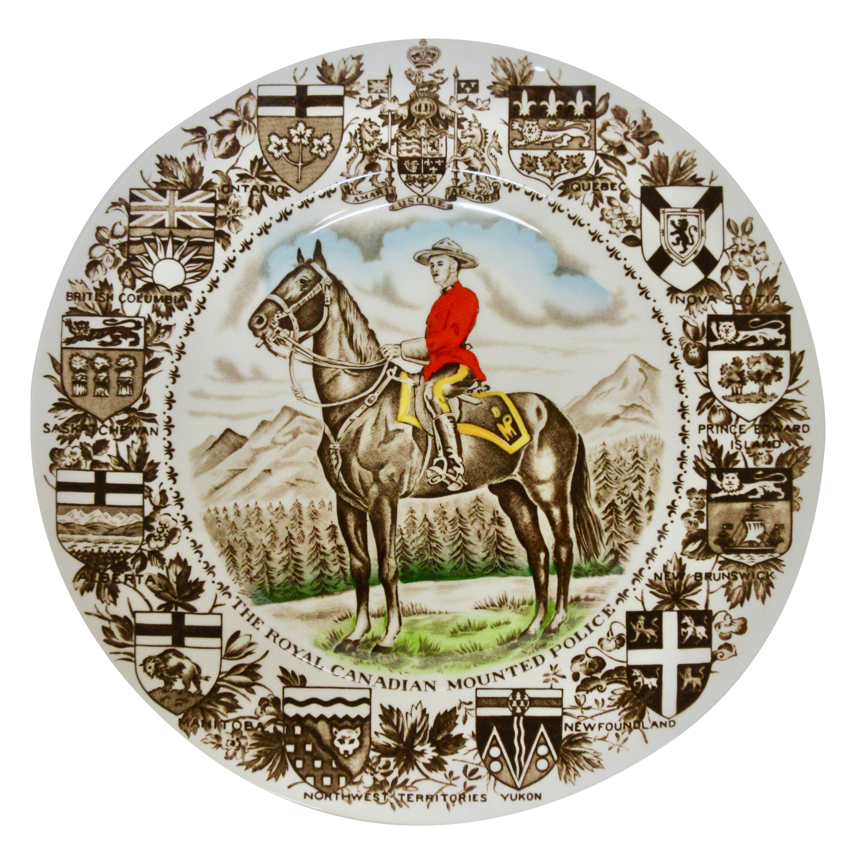 Staffordshire Canadian Mountie Plate~P77596331