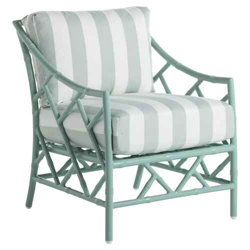 Kit Celadon Lounge Chair, Celadon Cabana Stripe~P111116777