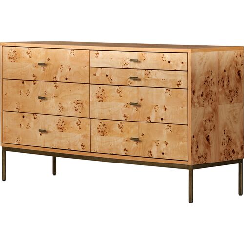 Athena 7-Drawer Dresser, Amber Mappa Burl~P111118840