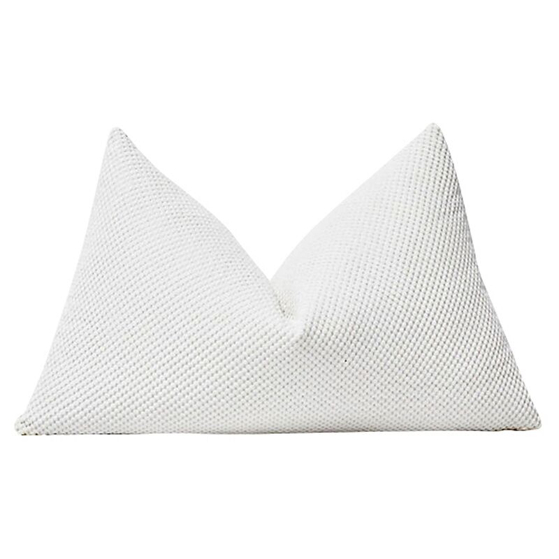 Maltese 25x16 Lumbar Pillow, White