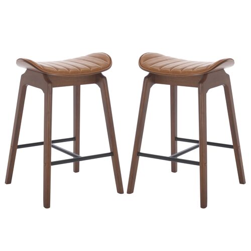 S/2 Varion Vegan Leather Counter Stools