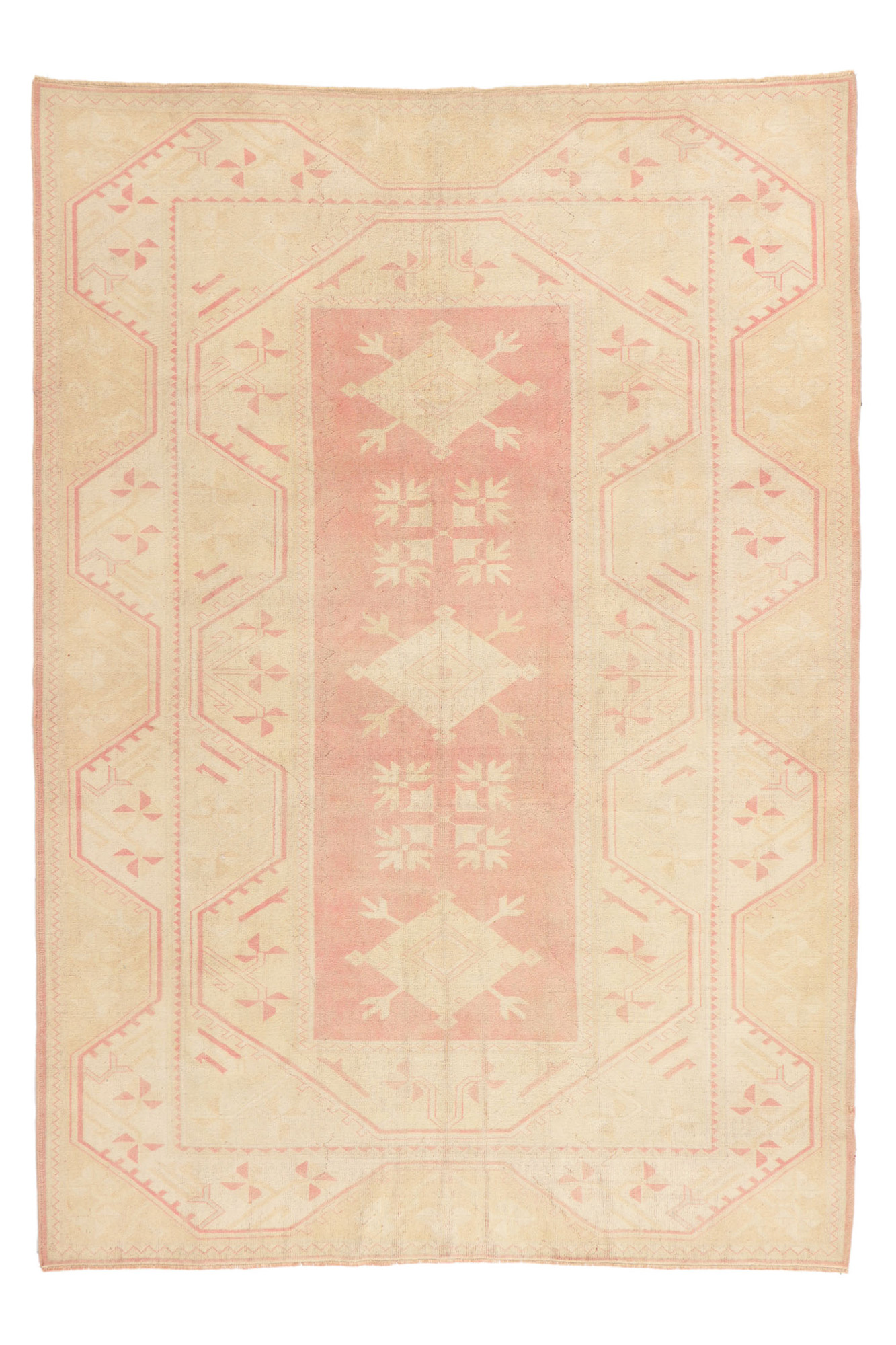 Vintage Pink Oushak Rug, 6'08 x 9'04~P77681610