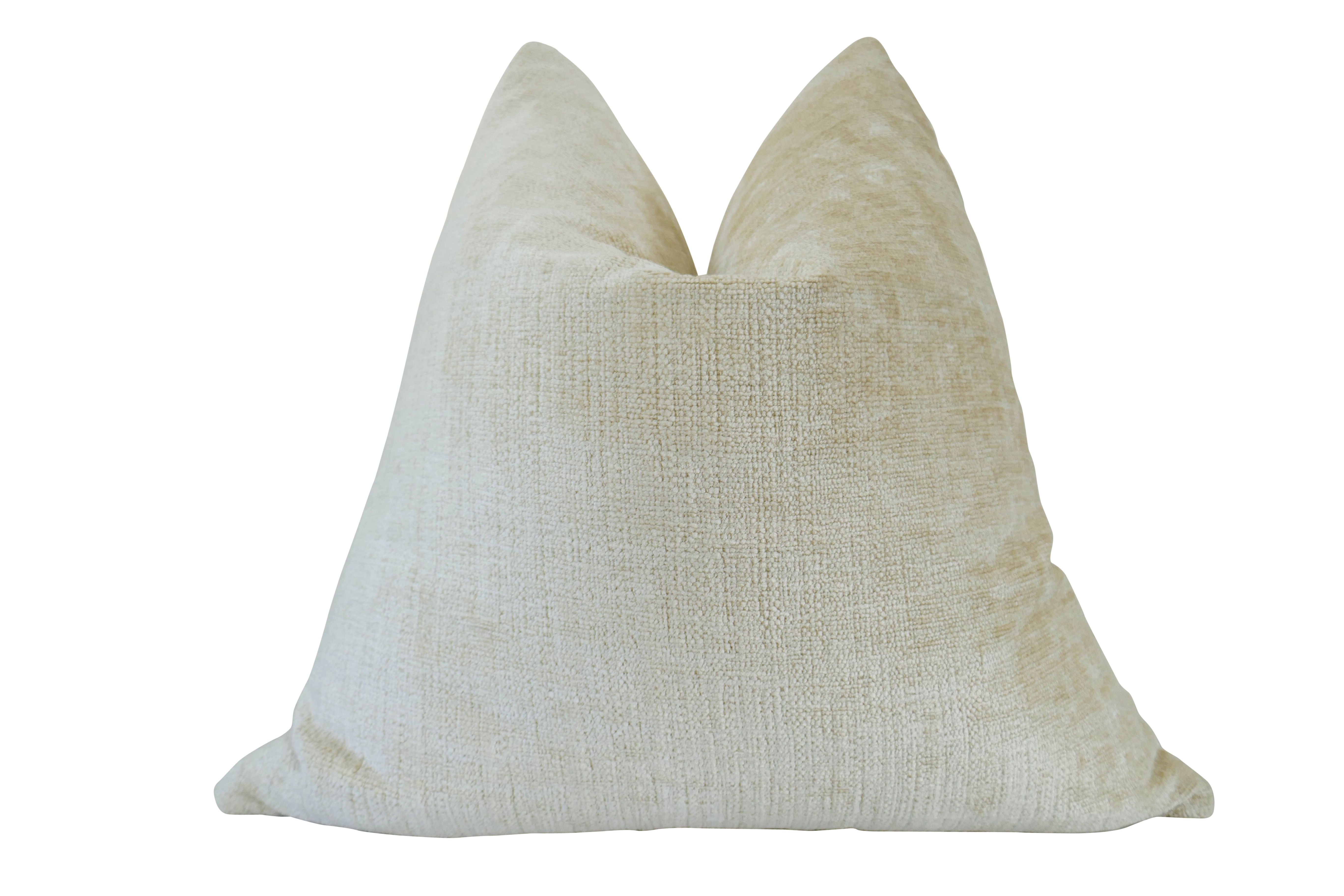 Luxe Oyster Chenille & Linen Pillow~P77673984