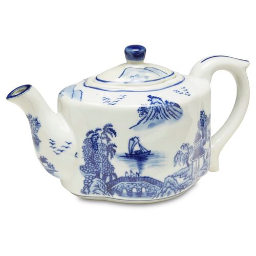 Decorative Chinoiserie Scene Teapot~P77264211