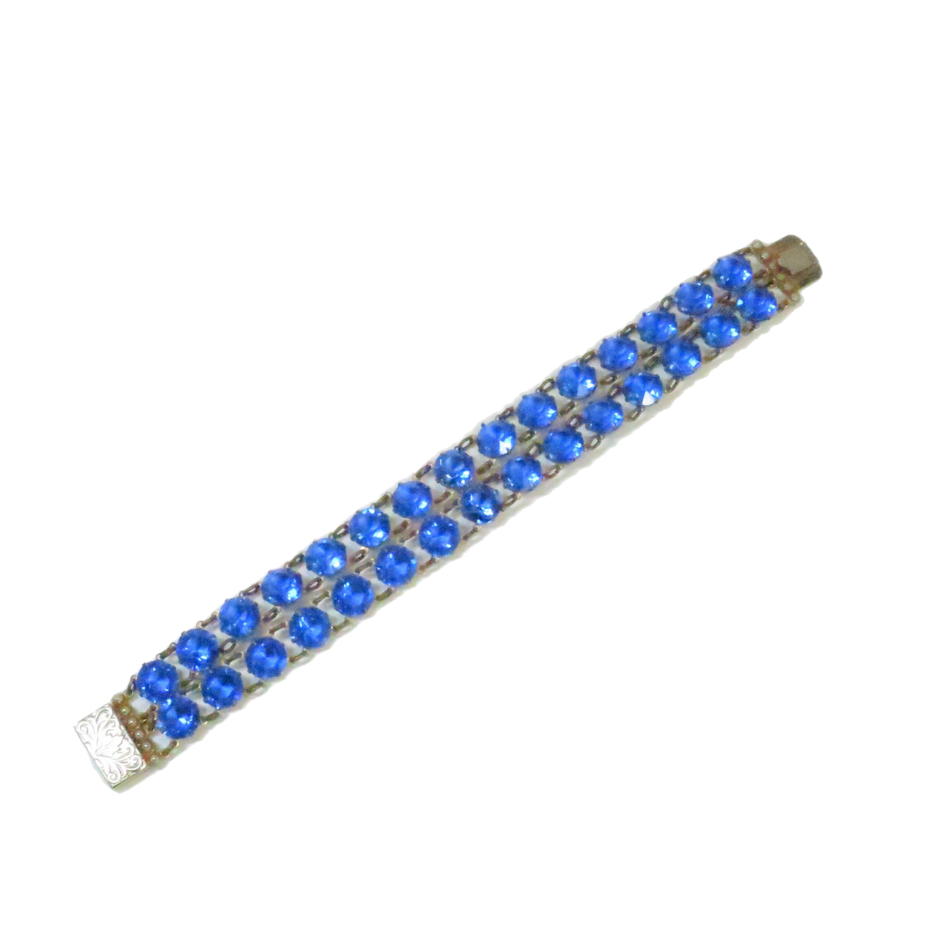 1950s Austrian Sapphire Crystal Bracelet~P77647257